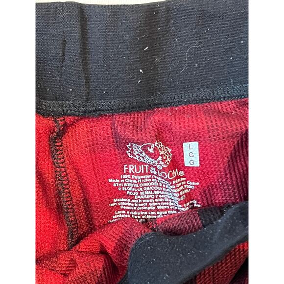 Fruit of the Loom Red/Black Check Sleep Lounge Pants Mens L - Picture 3 of 3